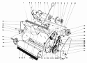 Lower Main Frame Assembly Diagram and Parts List for 38000 1000001-1006870 - 1981 Lawn Boy Snow Blower